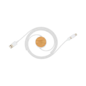 MG Bamboo USB Charging Cable-White/Natural