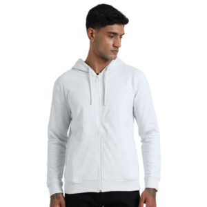 Caslay Sustainable Hoodie With Zip-White Melange