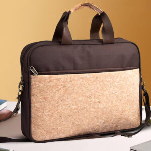 Power Plus Eco-Friendly Cork Laptop Bag-Brown/Natural