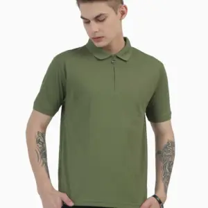 Caslay Sustainable Organic Quick Dry Polo T-Shirt -Olive Green