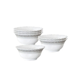 Larah by Borosil Classic Veg Bowl 6 pc Set-White