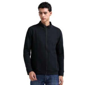Caslay Sustainable High Neck Jacket-Charcoal Melange