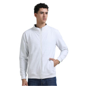 Caslay Sustainable High Neck Jacket-White Melange