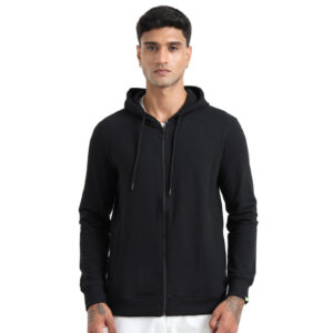 Caslay Sustainable Hoodie With Zip-Black
