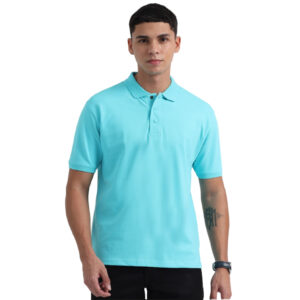 Caslay Sustainable Organic Polo Neck T-Shirt -Teal