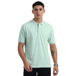 Caslay Sustainable Organic Polo Neck T-Shirt -Jade Green