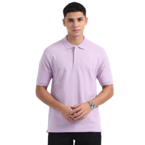Caslay Sustainable Organic Polo Neck T-Shirt -Lavender