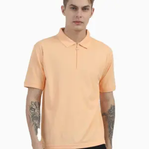 Caslay Sustainable Organic Quick Dry Polo T-Shirt -Peach