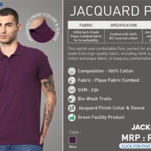 Jack And Jones Jacquard Polo T Shirt-Wine