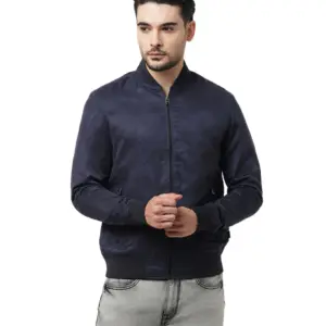 Jack & Jones Suede Jacket-Navy Blue