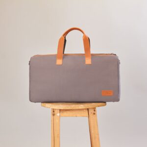 The Backbencher Tokyo Canvas & Vegan Leather Duffle Bag-Grey